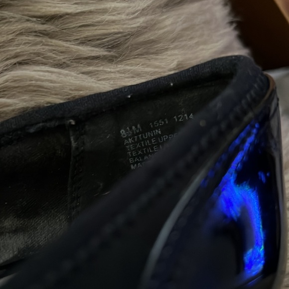 Anne Klein Sport Peep Toe Wedge Black Patent/cloth - Picture 5 of 9